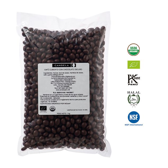 Café Cubierto con Chocolate Orgánico 1Kg / 55% Cacao