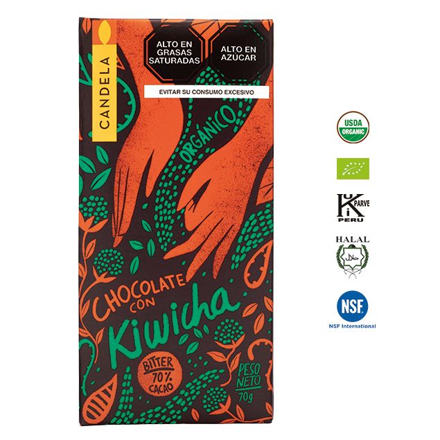 Chocolate Bitter con Kiwicha Orgánico 70g / 70% Cacao